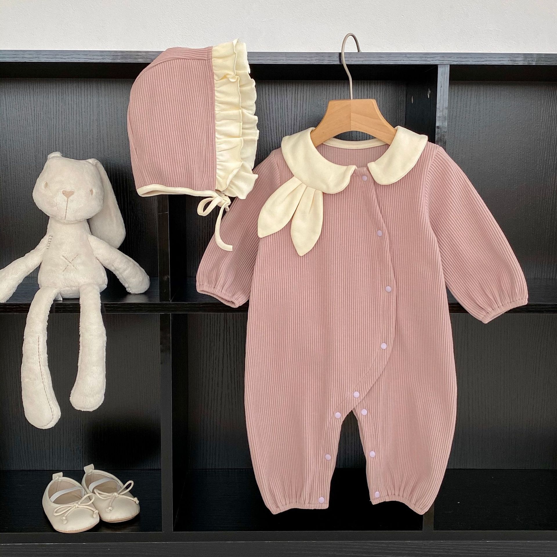 Basic Style Basic Stripe Solid Color Cotton Girls Jumpsuits