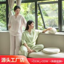 2024新款夏季纯棉60支清凉超细纱棉花糖家居服睡衣套装