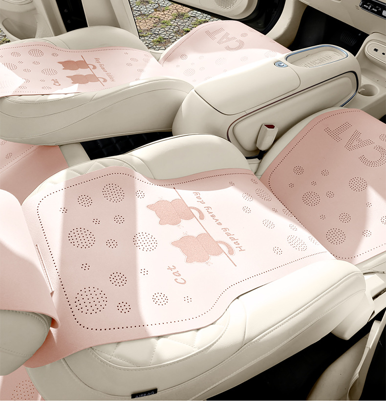 New Cartoon Four-Season Fur Car Seat Cushion Set Universal Half-Cover Seat Cushion Saddle Summer Breathable Seat