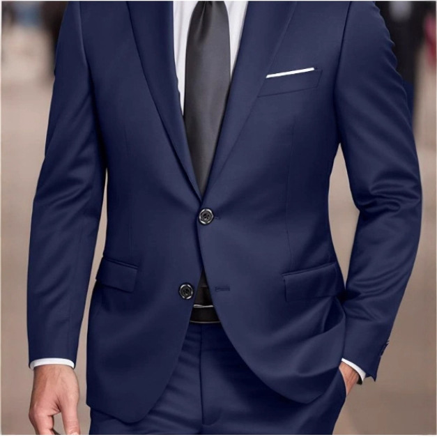 Men's Two-Piece Suit, Korean Style Slim-Fit Suit, Men's Business Professional Formal Wear, Groomsmen and Groom Wedding Attire