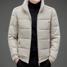 跨境貨源 冬季新款純色立領棉服男士 韓版修身青年時尚棉衣外套厚