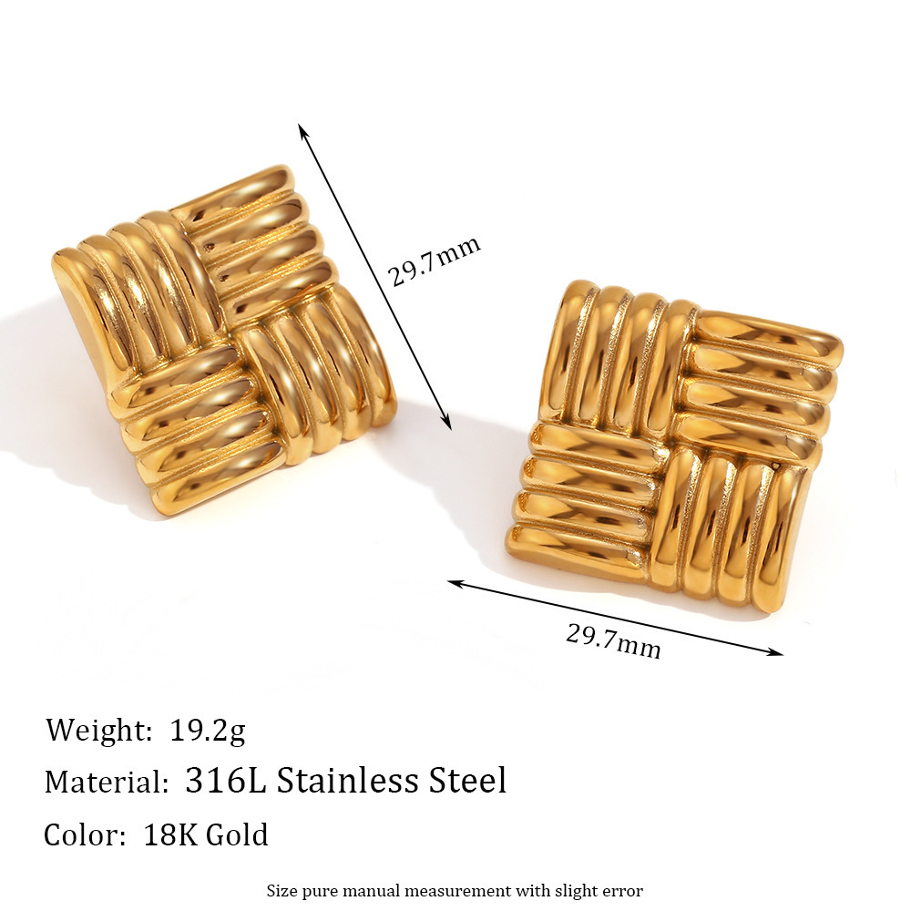 19g Weight 316L Stainless Steel Ear Needle Material 18K Gold Plated Plating Material Earrings, Ear Studs Classification 1 Pair Quantity Daily, Street Occasion 316L Stainless Steel Material Geometric, Flower Pattern All Seasons Season Women's Gender Retro, Simple Style Style Waterproof Non Tarnish, Surgical Steel, Plating Craft 18K Gold Plated 316L Stainless Steel  Geometric Flower Waterproof Non Tarnish Surgical Steel Retro Simple Style Earrings Ear Studs For Women's 1