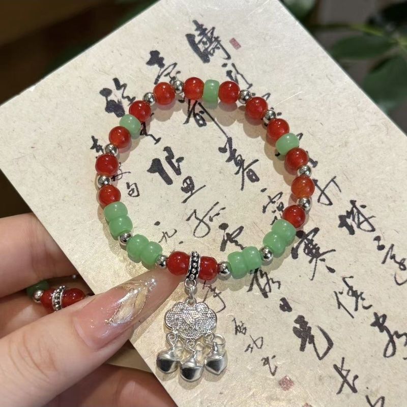新中式如意平安锁仿和田玉手串复古手串批发小众设计母亲节礼物|undefined