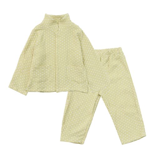 Children's Korean pajamas baby spring and autumn pure cotton gauze polka dot boys long-sleeved suit boys and girls home clothes