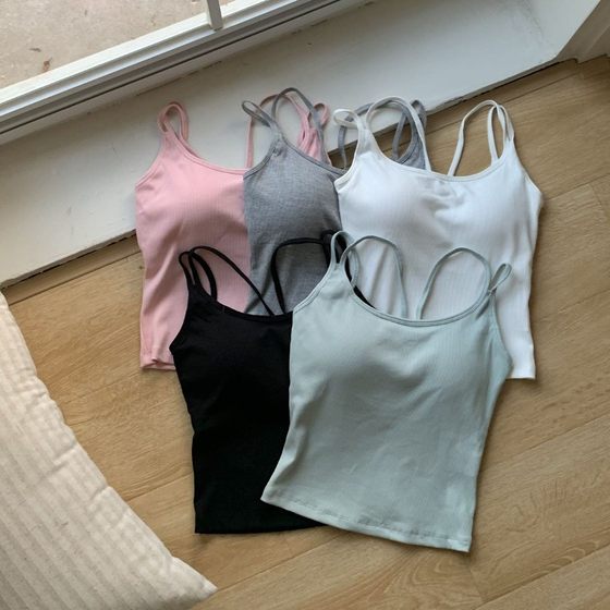 6685 New Style Beautiful Back Camisole Women's Chest Pad Spice Girl Summer Outer Wear Base Sports Slim Fit Inner Tube Top