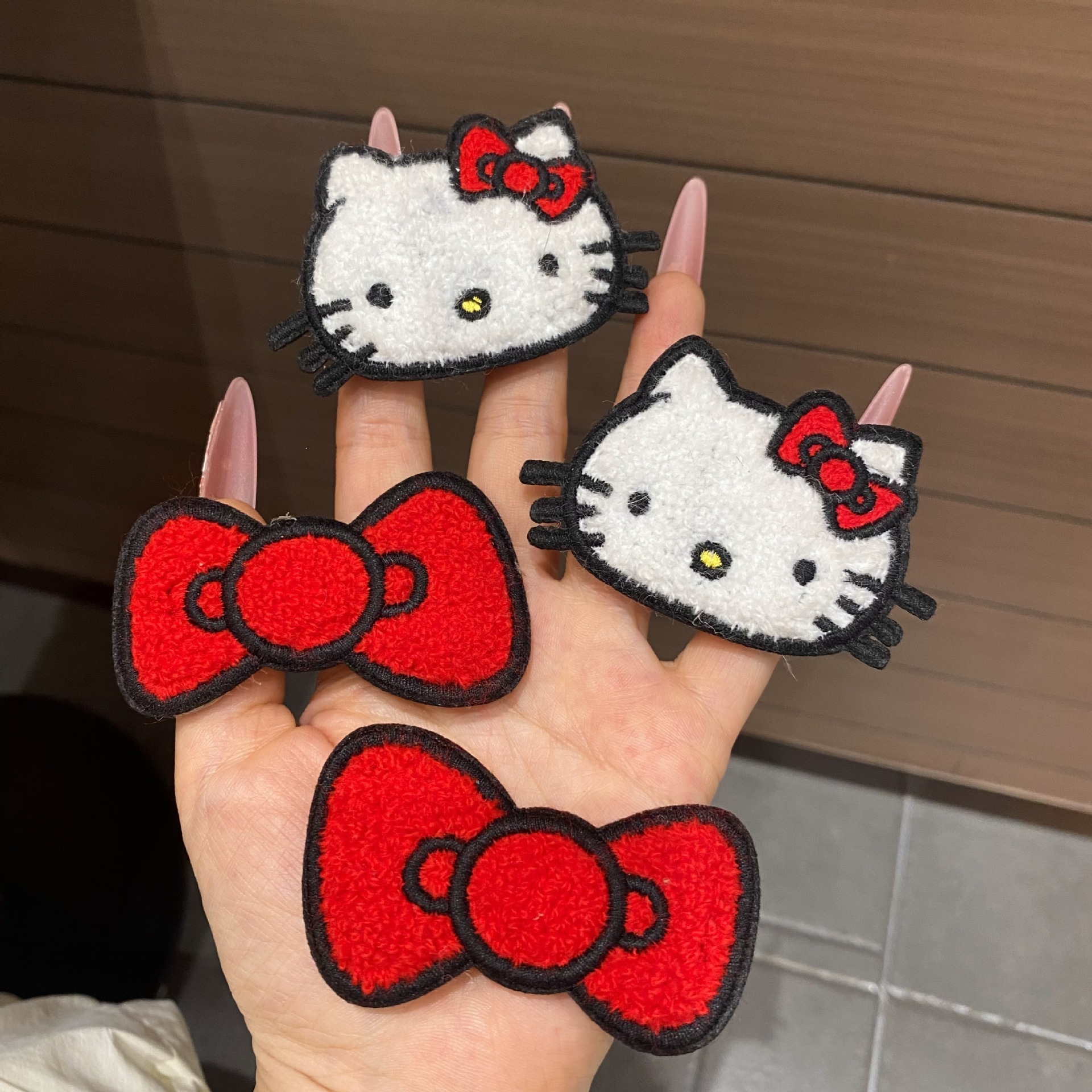 Cute bowkt hair patch with magic tape for side use, Korean-style bangs patch for women, niche and versatile hair accessory