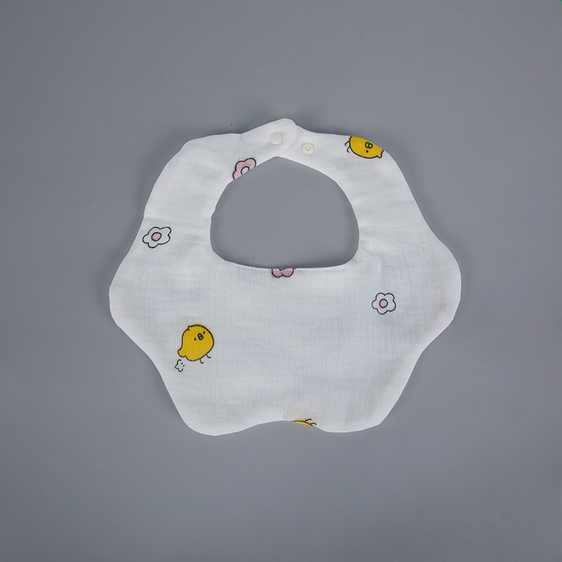 Toalla de saliva para bebé 6 capas de gasa de algodón grueso babero de bebé de 360 grados con impresión de dibujos animados babero para bebé