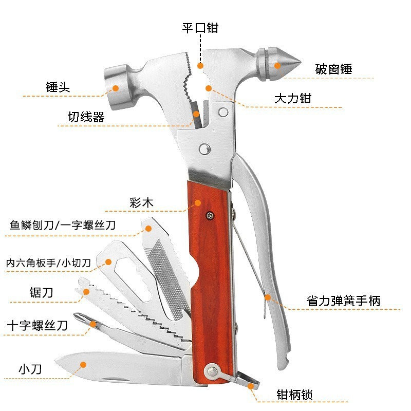 Car Safety Hammer, Multi-Functional Escape Hammer for Vehicles, Car Glass Hammer, In-Car Emergency Life-Saving Window Breaker