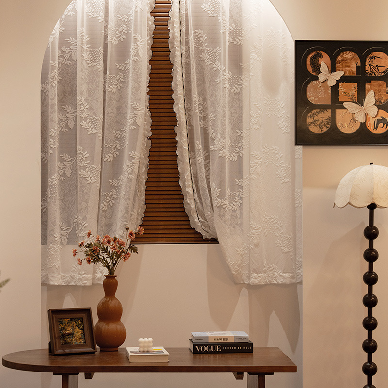 Factory Direct Sales of French-Style Romantic Embossed Window Curtain Fabric, Beautiful for Bedroom and Living Room, American Retro Door Curtain and Soft Window Curtain Factory Direct Sales of French-Style Romantic Embossed Window Curtain Fabric, Beautiful for Bedroom and Living Room, American Retro Door Curtain and Soft Window Curtain