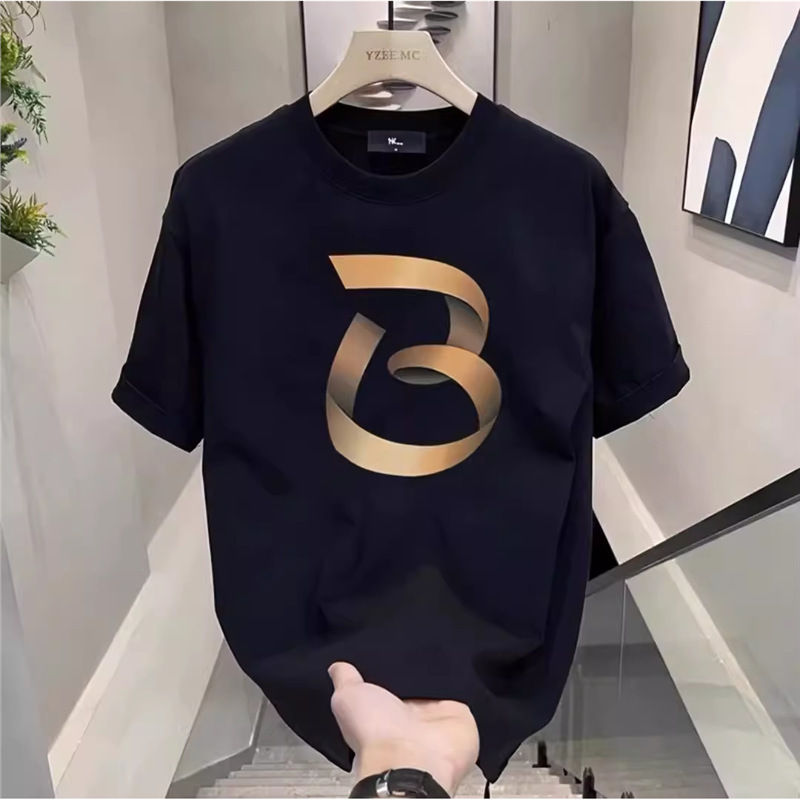 2024 Men's Summer New Round Neck Short-sleeved Fashionable Loose T-shirt Summer Top Casual All-match Half-sleeve Shirt 2024 Men's Summer New Round Neck Short-sleeved Fashionable Loose T-shirt Summer Top Casual All-match Half-sleeve Shirt