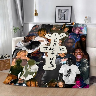 Cross-border a generation of cactus Jack printed blanket picnic blanket warm blanket soft blanket factory outlet
