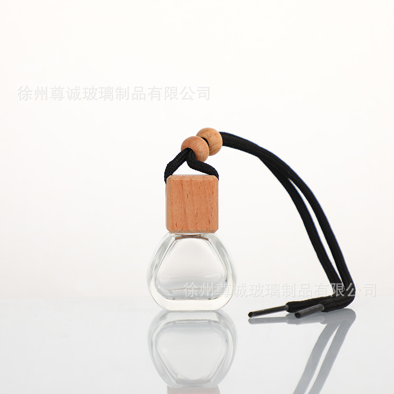 Botella de perfume de cables de automóvil botella vacía botella de perfume de automóvil colgante tapa de madera botella vacía perfumes volátiles al por mayor