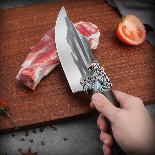 龙泉锻打剔骨刀家用屠宰刀厨师专用切肉刀切片刀手把肉锋利切菜刀