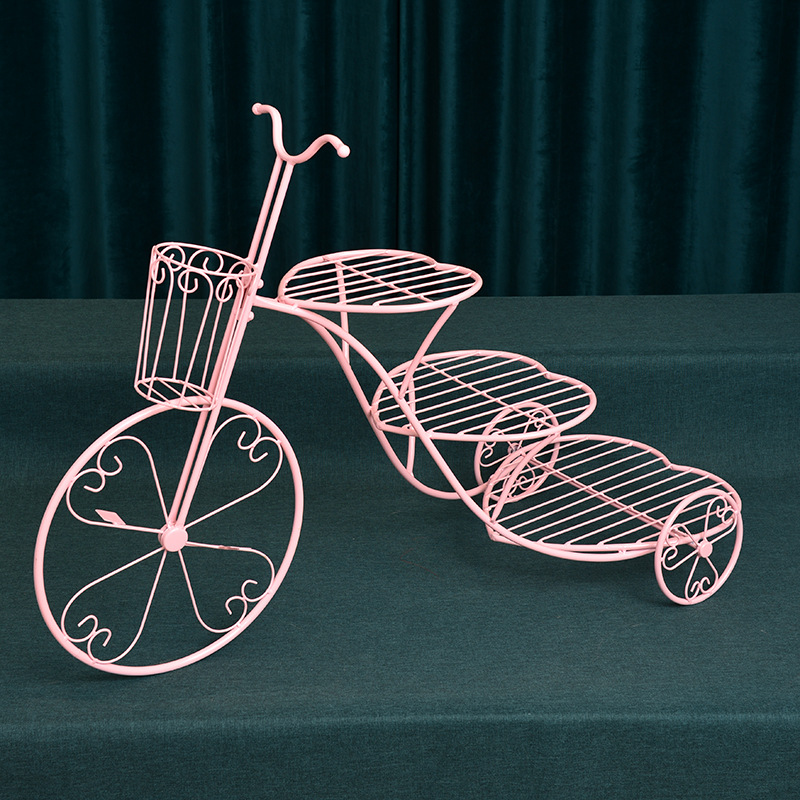 Soporte de pastel de hierro de estilo europeo creativo de tres capas decoración de mesa de postre cumpleaños boda multicapa en forma de corazón bicicleta merienda soporte