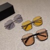 Fashionable light sunglasses, yellow glasses for beloved, lens, Korean style