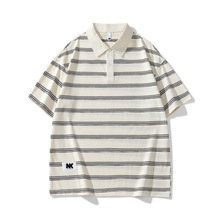 男士百搭宽松夏季服饰POLO衫柏林上衣翻领纯色短袖新款休闲黑色无