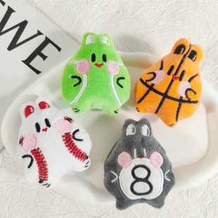 Cartoon funny bowling tennis rabbit doll cotton accessories DIY brooch scarf clothing bag hanging decoration decoration