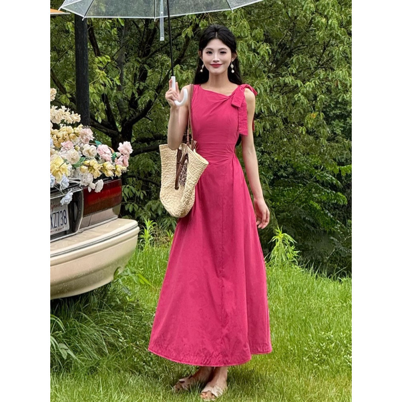 Xiaoba Rouge Sleeveless French-Style Dress for Women, Summer 2026, Waist-Cinching, Elegant and Stunning Long Dress for Women Xiaoba Rouge Sleeveless French-Style Dress for Women, Summer 2026, Waist-Cinching, Elegant and Stunning Long Dress for Women