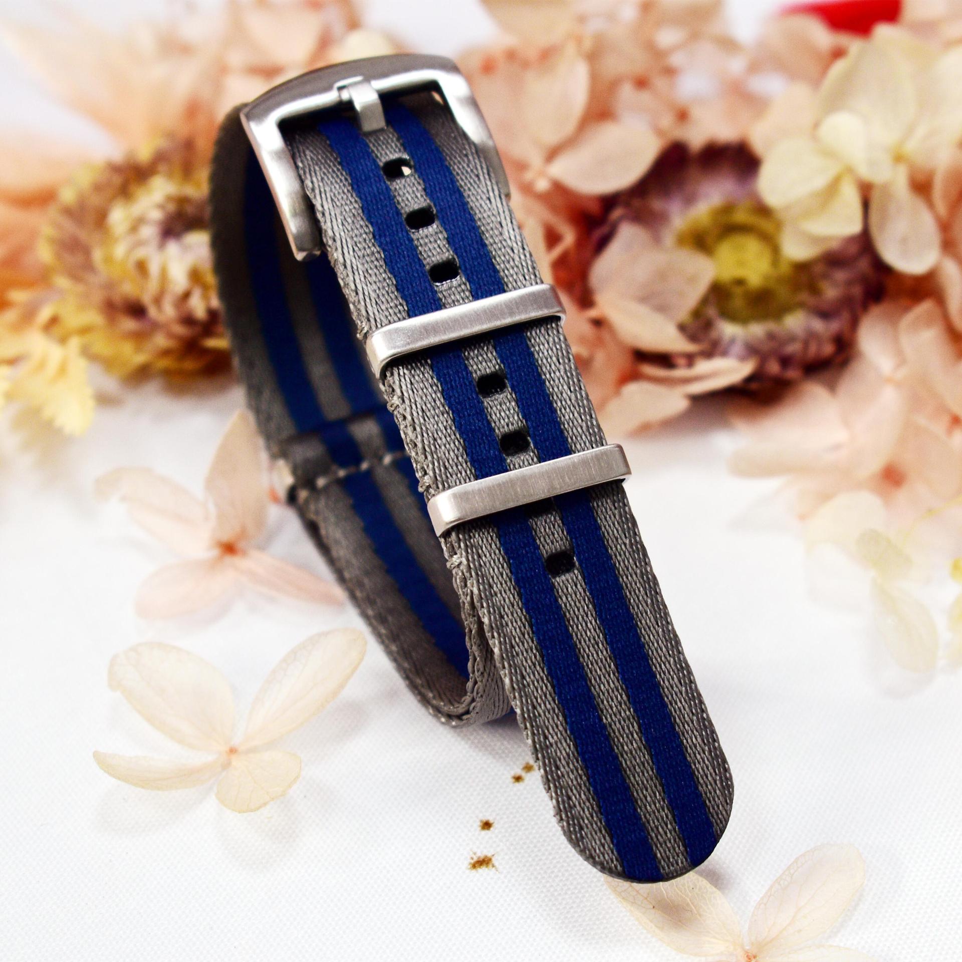 Correa de reloj de nailon NATO al por mayor en stock, correa de reloj de nailon tejida de 20/22 mm compatible con relojes.