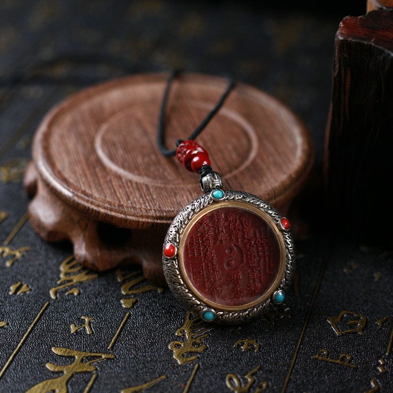 Montaña fantasma gastar dinero colgante taoísta verdadera moneda antigua collar cintab chismes joyería moneda de bronce fresco dulce estilo chino