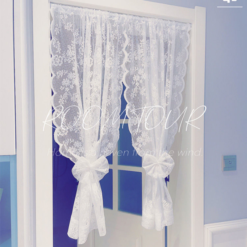 Household Summer Door Curtain Partition Curtain 2023 New Punch-Free Gauze Curtain Anti-Mosquito and Fly Bedroom Bay Window Lace Curtain
