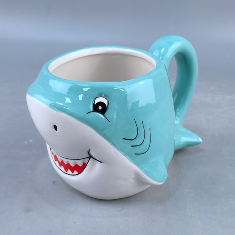 Taza de la serie del océano creativo cuidadosamente seleccionada Taza de cerámica de tiburón Caballo de mar Pulpo Ballena Taza de dibujos animados de animales Alien