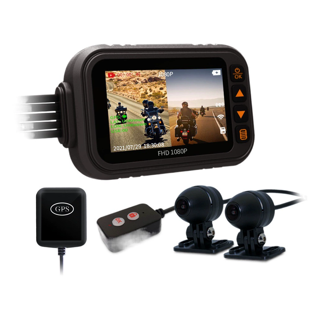 Новый водонепроницаемый мотоцикл вождения рекордер 1080P спереди и сзади двойная запись Скрытая камера Тяжелая машина