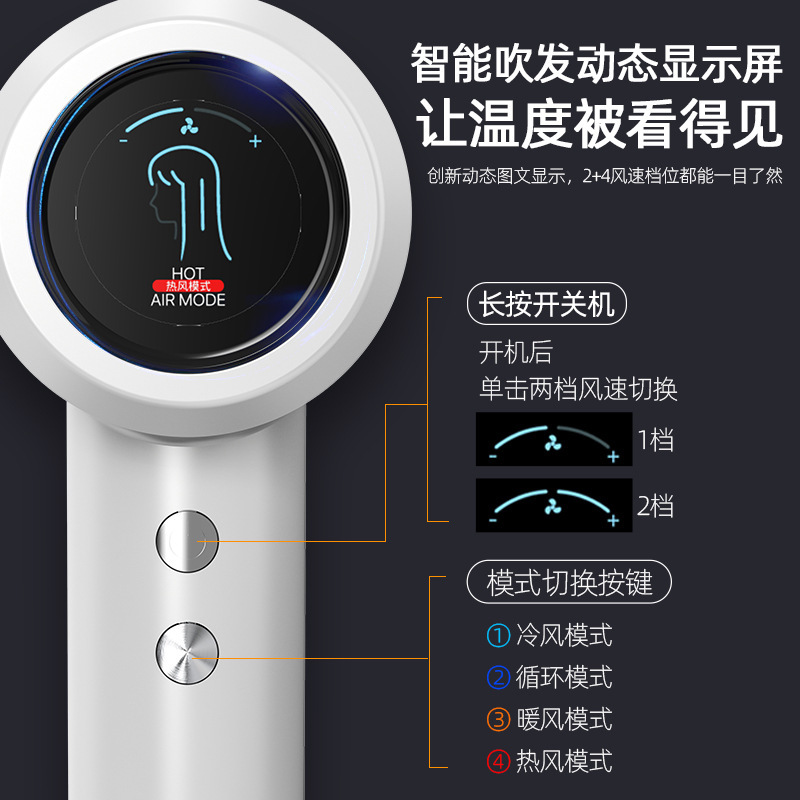 无叶高速吹风机负离子护发发廊家用电吹风High speed hair dryer|undefined