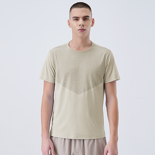 2026 New Ice Silk Cool Quick-Drying T-Shirt Men's Moisture-Absorbing and Breathable Spring and Summer Sports Short-Sleeved Fitness Running Quick-Drying Clothing