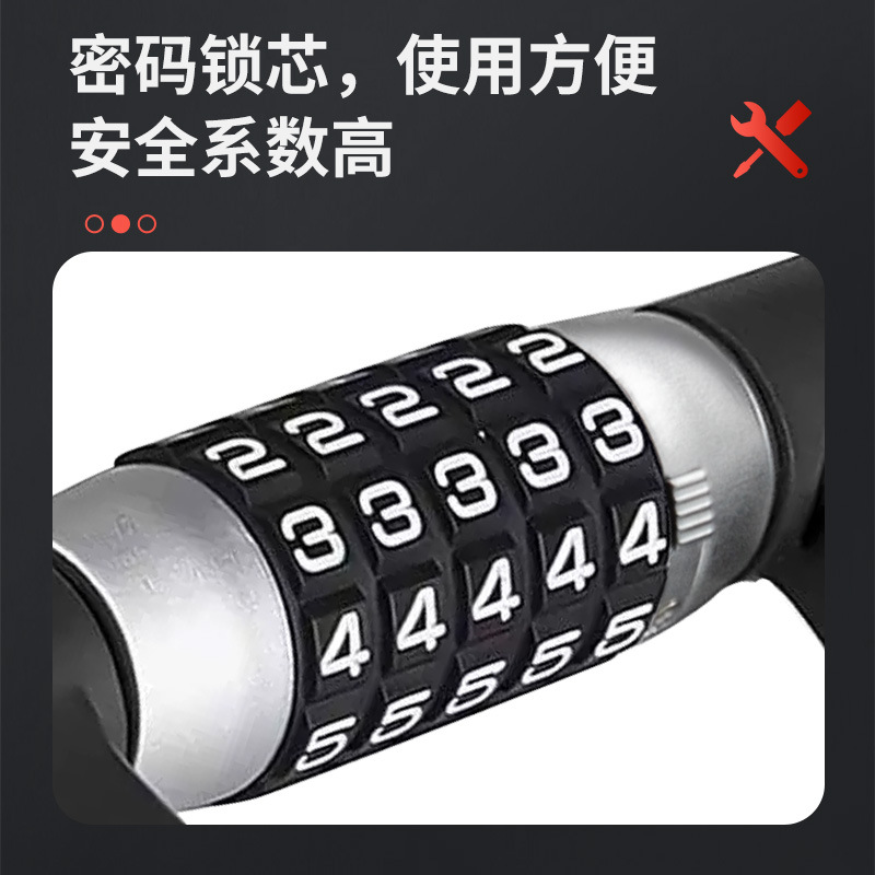Cerradura antirrobo de volante con combinación numérica, bloqueo ajustable retráctil para coche, seguridad reforzada