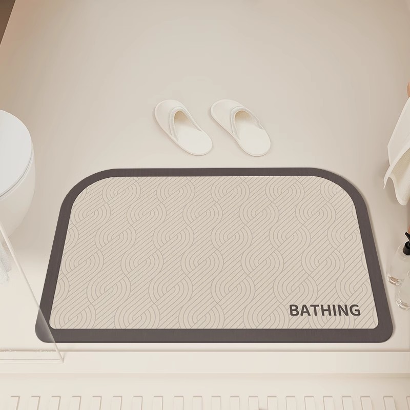 シンプルな珪藻泥フロアマット浴室滑り止めフロアマット吸水速乾フットマット家庭用浴室トイレドアマット|undefined