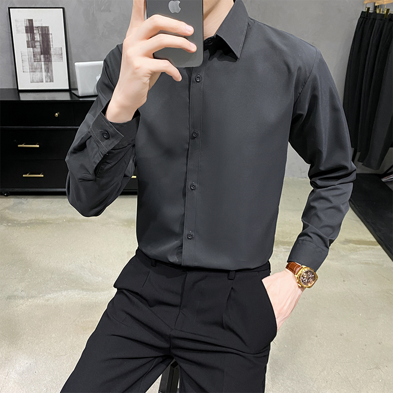 긴 소매 셔츠#회색