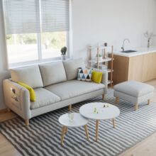 布艺沙发客厅现代简约北欧小户型公寓出租房三人位简易沙发经济型