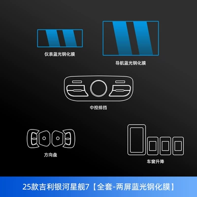 Car interior film | Galaxy Starlight 8/E8/E5 Starship - 25-geely-galaxy-starship-7-full-set-two-screens-blue-light-tempered-film