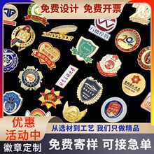 金属徽章定制纪念勋章校徽滴胶定做奖章胸针胸牌珐琅烤漆logo制作