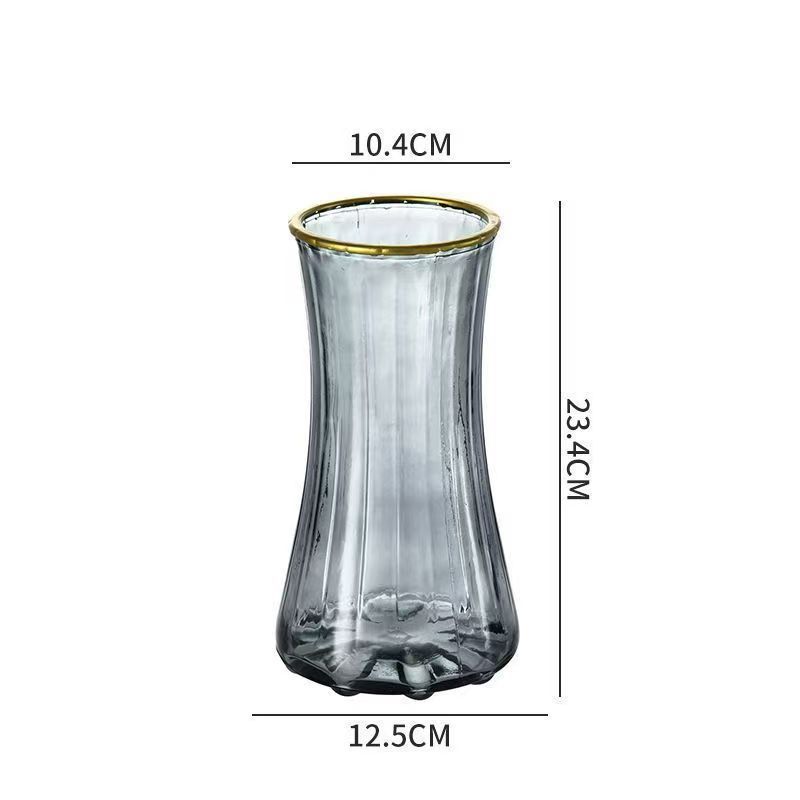 Vaso de vidrio transparente creativo simple europeo de alto nivel de flores hidropónicas decorativas de escritorio de la sala de estar