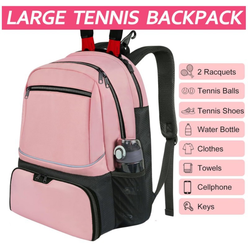 Amazon venta caliente bolsa de raqueta mochila de raqueta deportiva de gran capacidad de viaje estratificado bolsa de almacenamiento de zapatos almacén independiente