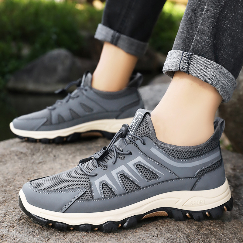 Zapatos de hombre, zapatos deportivos de estilo nuevo de verano, zapatos para correr transpirables de malla, zapatos para caminar resistentes al desgaste al aire libre, zapatos individuales de moda