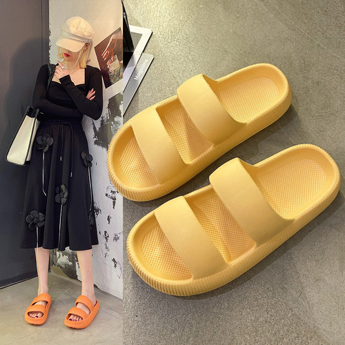 Silent, squishy-feel slippers for women, summer outdoor wear, high-end ultra-soft home use, odor-resistant bathroom and shower EVA slippers