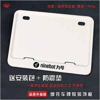 Nömrə qabı plate frames for scooters, carbon fiber - no9-solid-white-version
