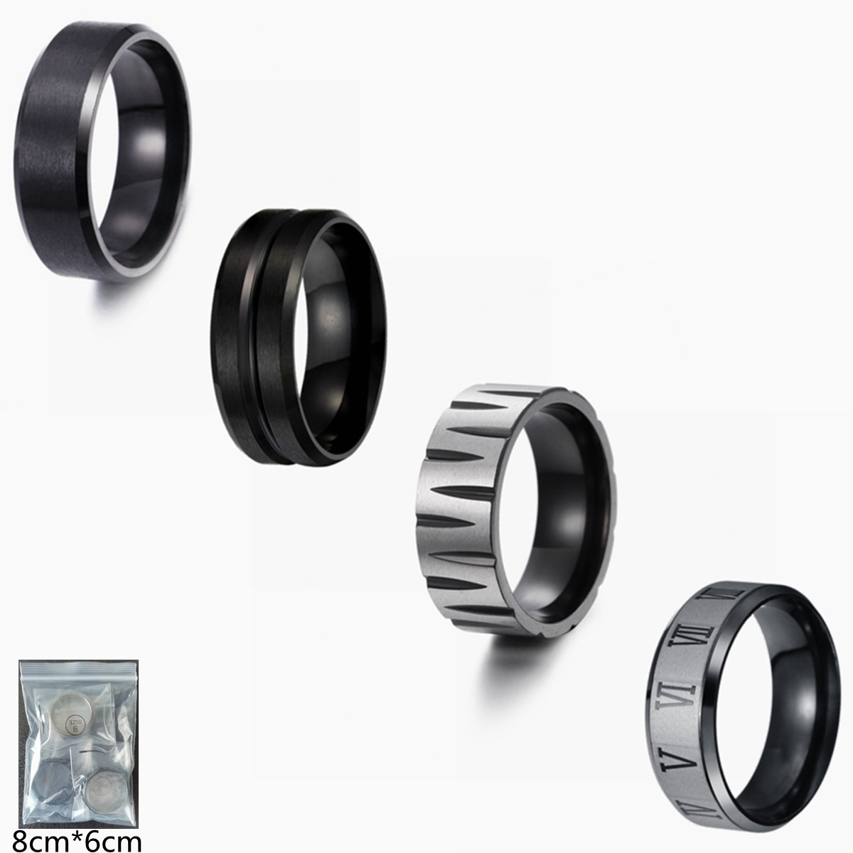 Hip-hop Geometric Titanium Steel Plating Men's Rings display picture 1