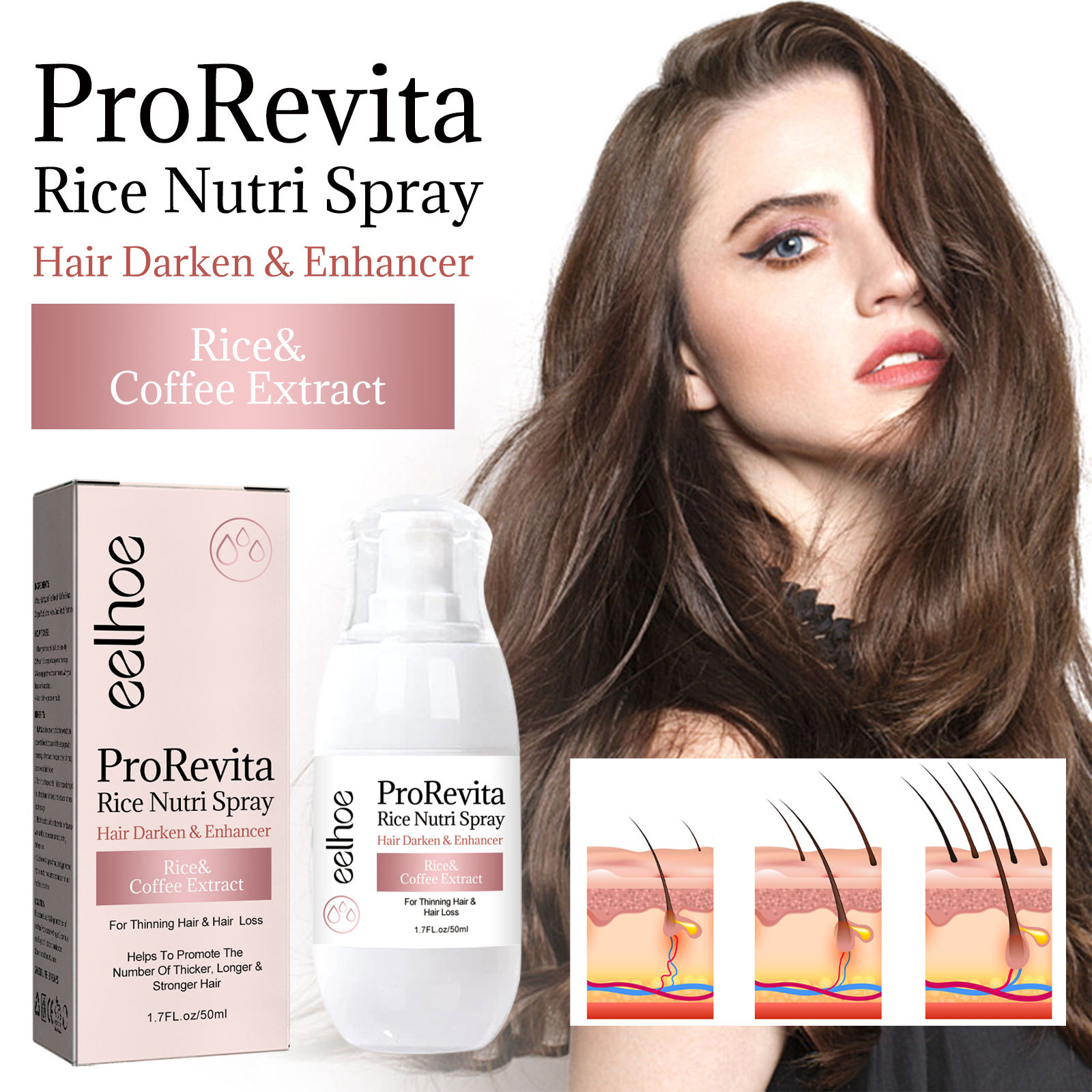 EELHOE Spray per spessore dei capelli al riso Forte riparazione dei capelli radice del follicolo pilifero prevenzione della caduta dei capelli spray per la cura dei capelli ispessimento dei capelli solidi_voghion.com