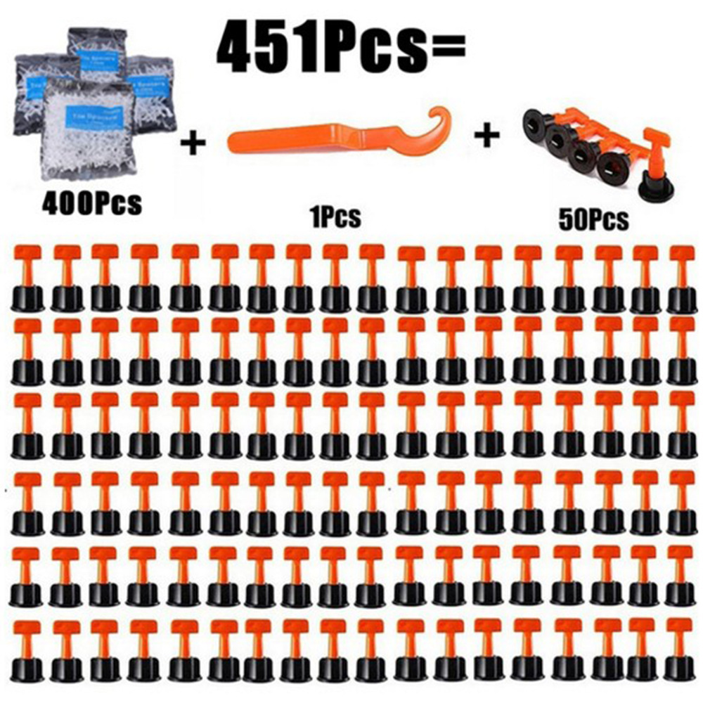 451pcs/瓷砖找平调平器T型调整器铺地贴墙砖定位工具地砖十字定位