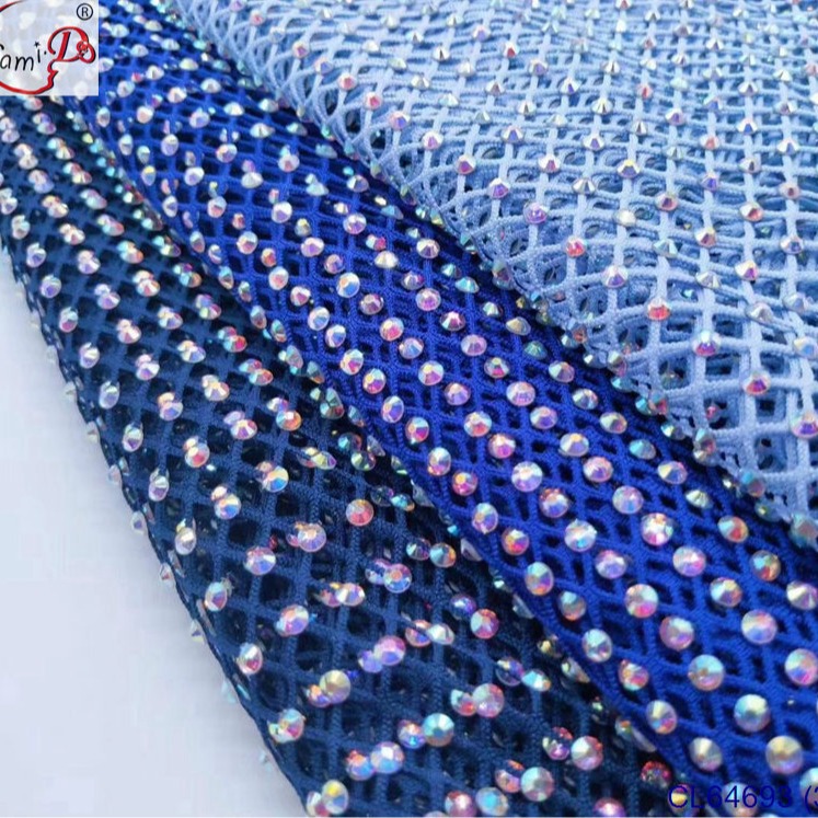 亮晶晶经编民族婚纱染色连衣裙红色公主水溶性花边压钻蕾丝面料