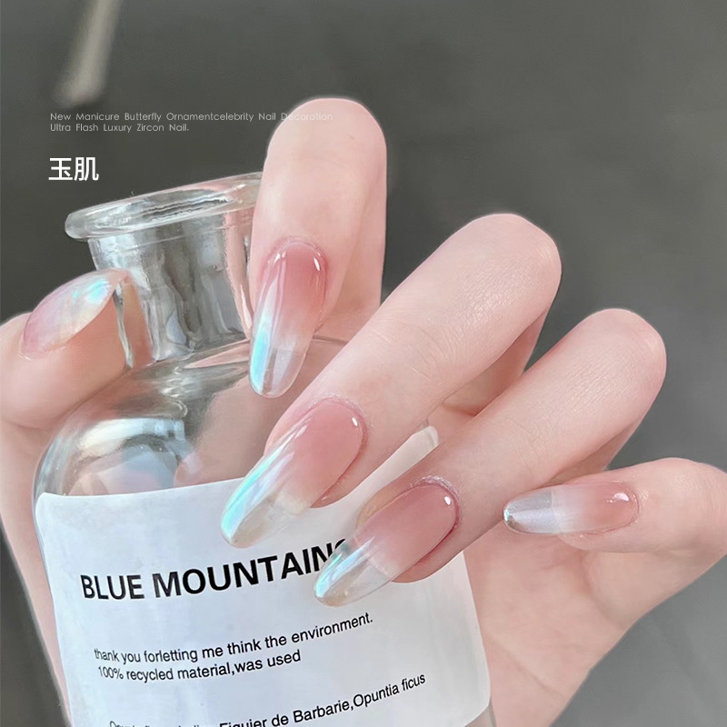 Internet celebridad estilo brillante plata espejo mágico polvo desgaste pieza de uñas decoración Hada luz de la luna polvo de Aurora espejo harina