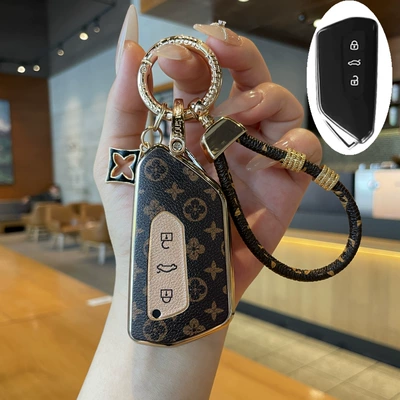T-Roc, T-Cross, Stylish Tiguan, Passat, Car key bag - type-c-key-cover-light-luxury-leather-rope