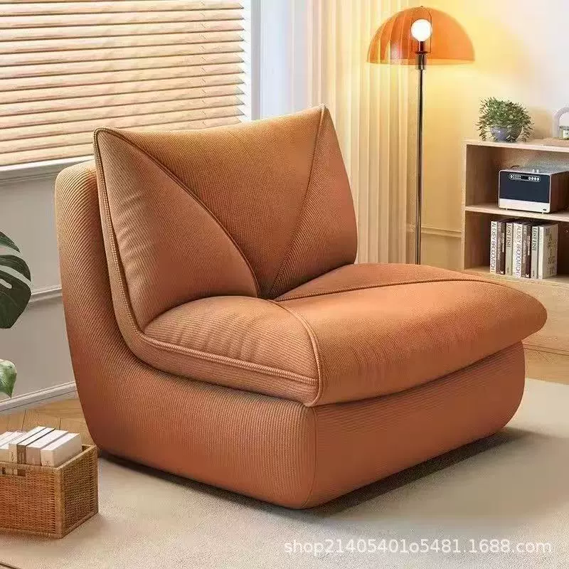 奶油风家用单人沙发椅网红懒人沙发可躺可睡毛毛虫客厅成人躺椅