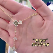 LO爆款LA闪星项链高版本流星东陵玉项链蓝砂石爆闪高级感首