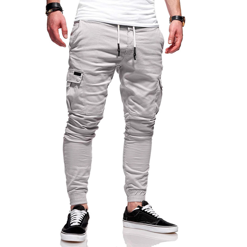 Autumn and Winter Classic 3D Patch Pocket Slim-Fit Pants with Drawstring Elastic Waist, Casual Jogger Pants Autumn and Winter Classic 3D Patch Pocket Slim-Fit Pants with Drawstring Elastic Waist, Casual Jogger Pants