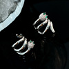 Metal design advanced earrings, trend of season, high-quality style